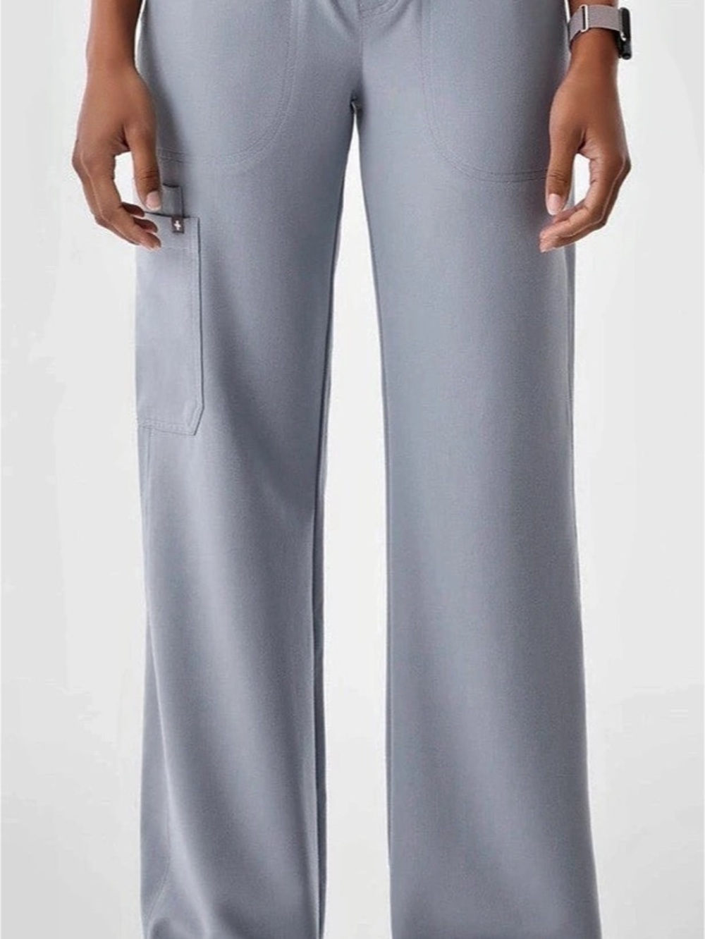 FIGS Isabel High-Rise Wide-Leg Scrub Pant Harbor Grey Scrub Pants